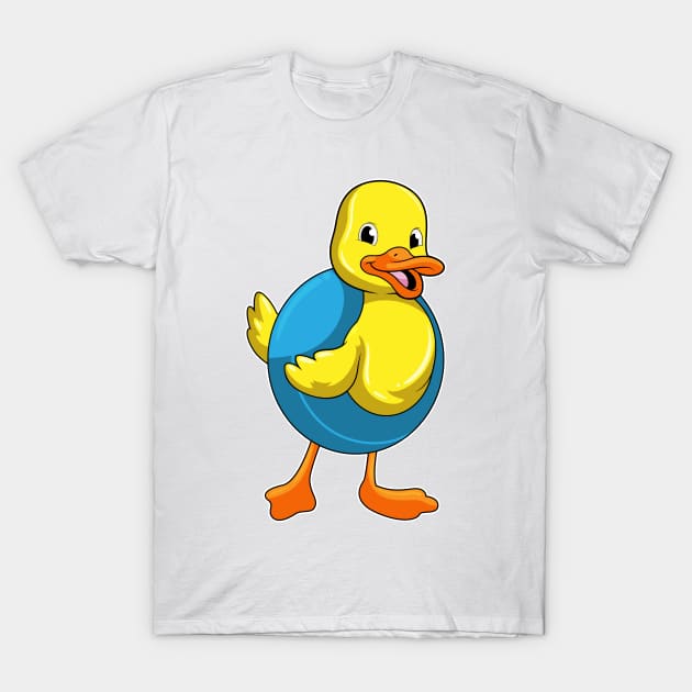 Duck at Swimming with Swim ring T-Shirt by Markus Schnabel